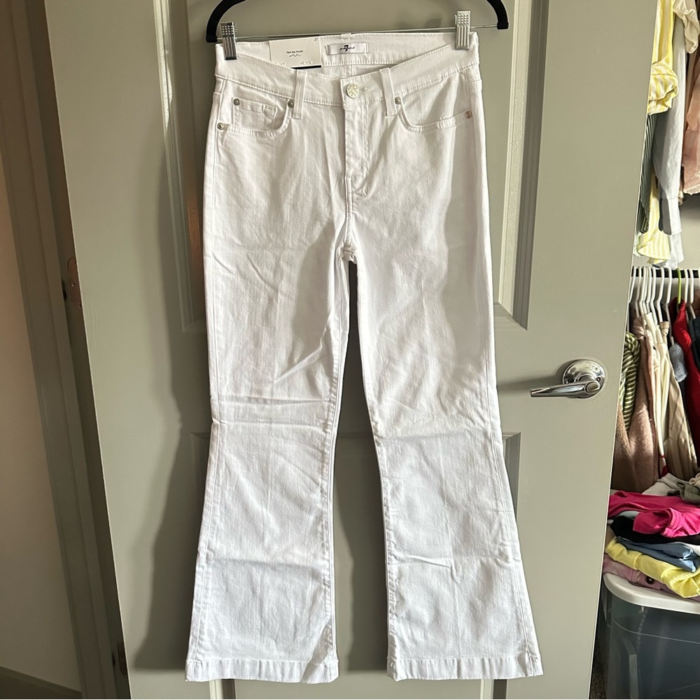 7 For All Mankind Dojo White Flared Jeans